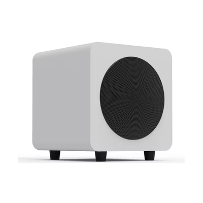 Kanto Audio SUB6 Sealed Powered Subwoofer, 200W Peak Power, 6" Woofer, Vinyl, Type C and Type G Power Cords, Matte White