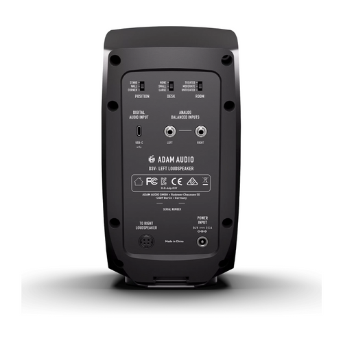 ADAM Audio D3V Desktop Monitors, Black (Sold in Pairs)
