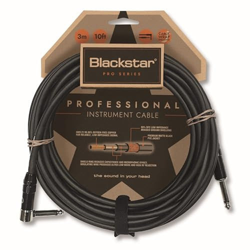 Blackstar 3 Meters Professional Instrument Cable Straight ¼” Jack to Angled ¼” Jack