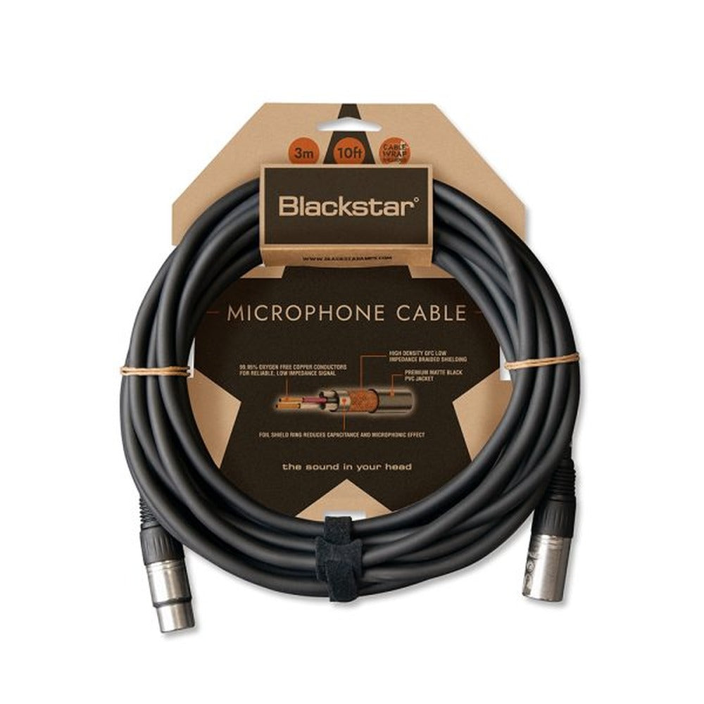 Blackstar 3 Meters XLR Microphone Cable with Male to Female Gold-Plated Pins XLR Connectors