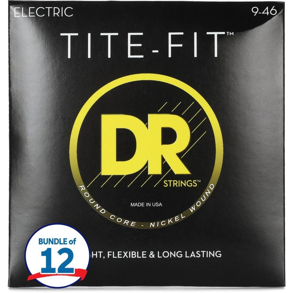 DR Strings Tite-Fit Compression Wound Electric Guitar Strings 09 - 046 Lite and Heavy Gauge