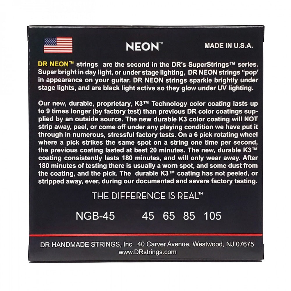 DR Strings Hi-Def Neon Green K3 Coated Electric Guitar Strings 009 - 042 Light Gauge