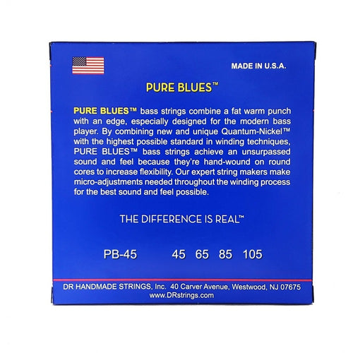 DR Strings 4-String Pure Blues Bass Quantum Nickel Alloy 45-105 Gauge