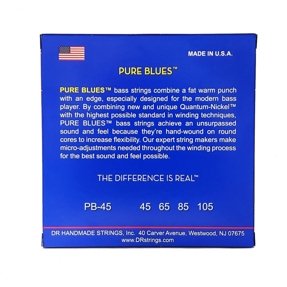 DR Strings 4-String Pure Blues Bass Quantum Nickel Alloy 45-105 Gauge