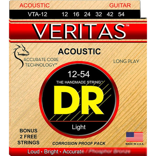 DR Strings Veritas Electric Guitar Strings 09 - 042 Light Gauge 3 Free Strings