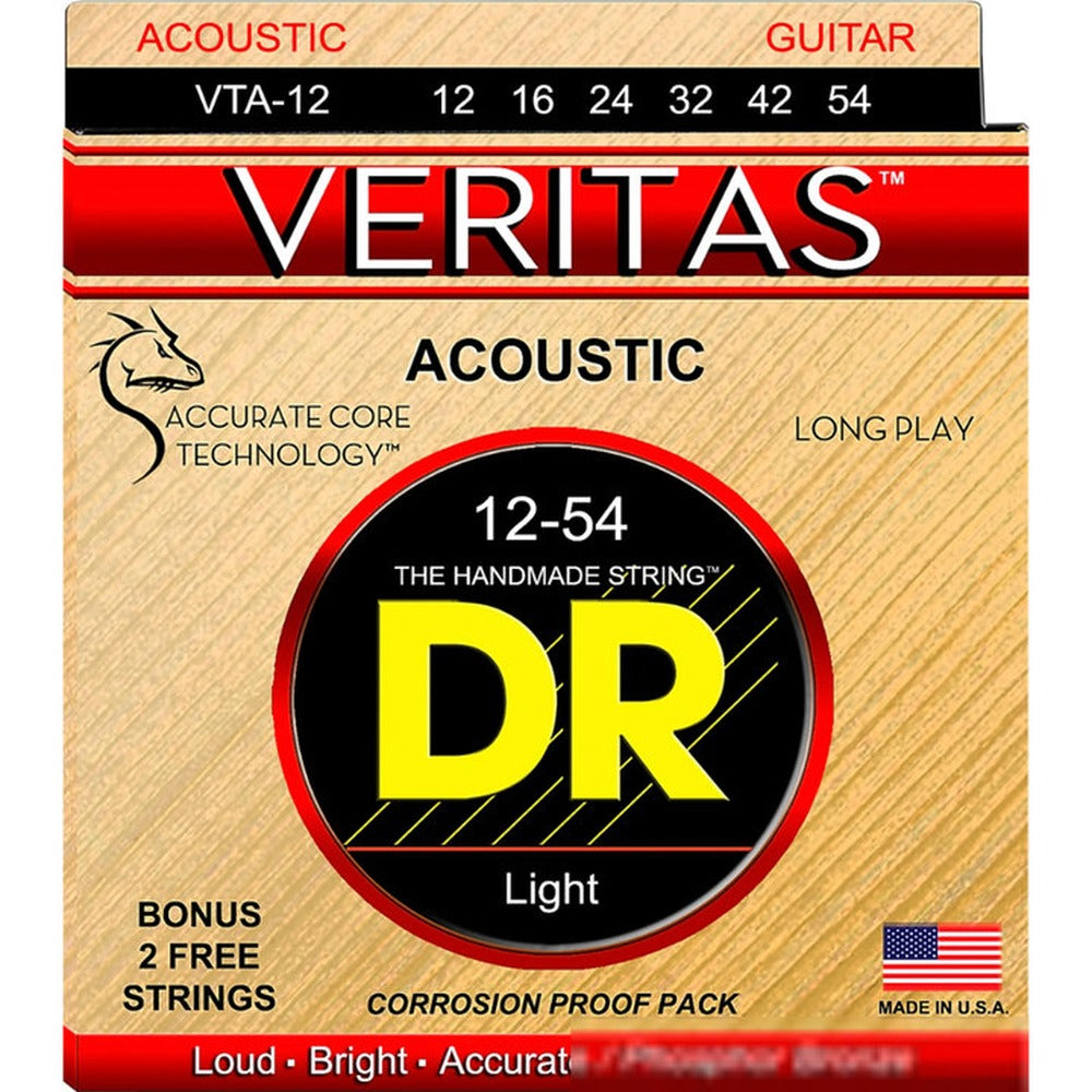 DR Strings Veritas Electric Guitar Strings 09 - 042 Light Gauge 3 Free Strings