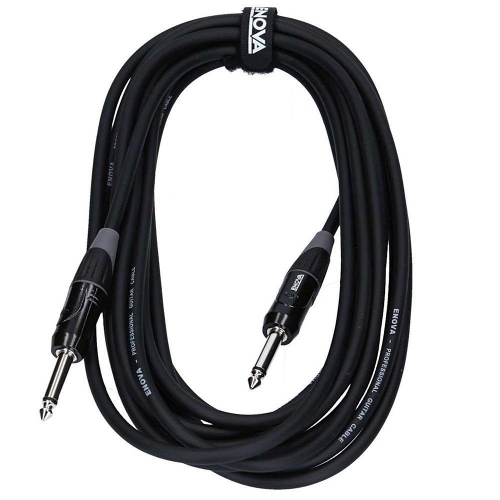 Enova 1 Meter 1/4" Plug 2-Pole Jack - Jack Instrument Cable with Conductive PE Shielding