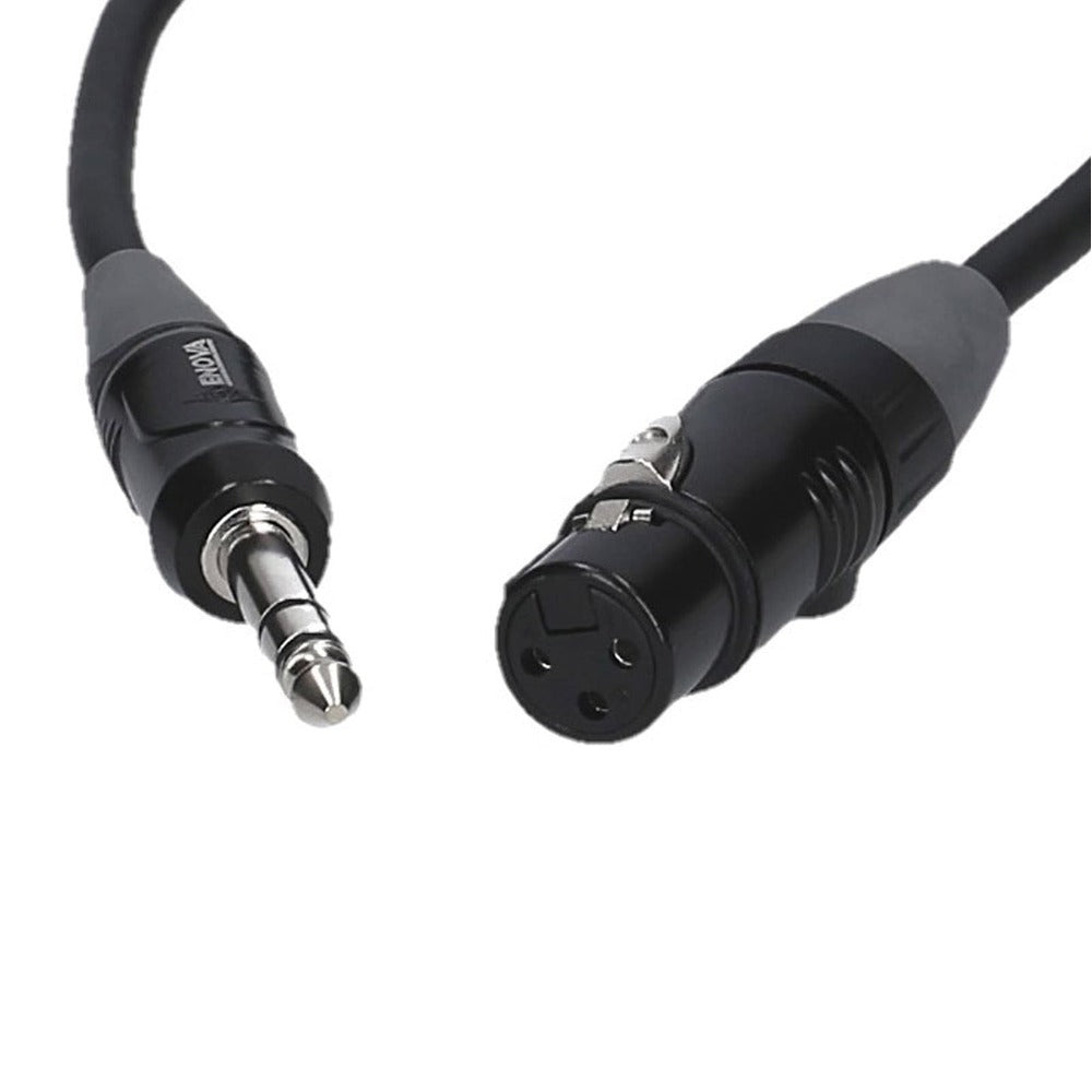 Enova 7 Meters XLR Female to 1/4" Plug 3-Pole Microphone Cable 3-Pin Analogue & AES with Velcro