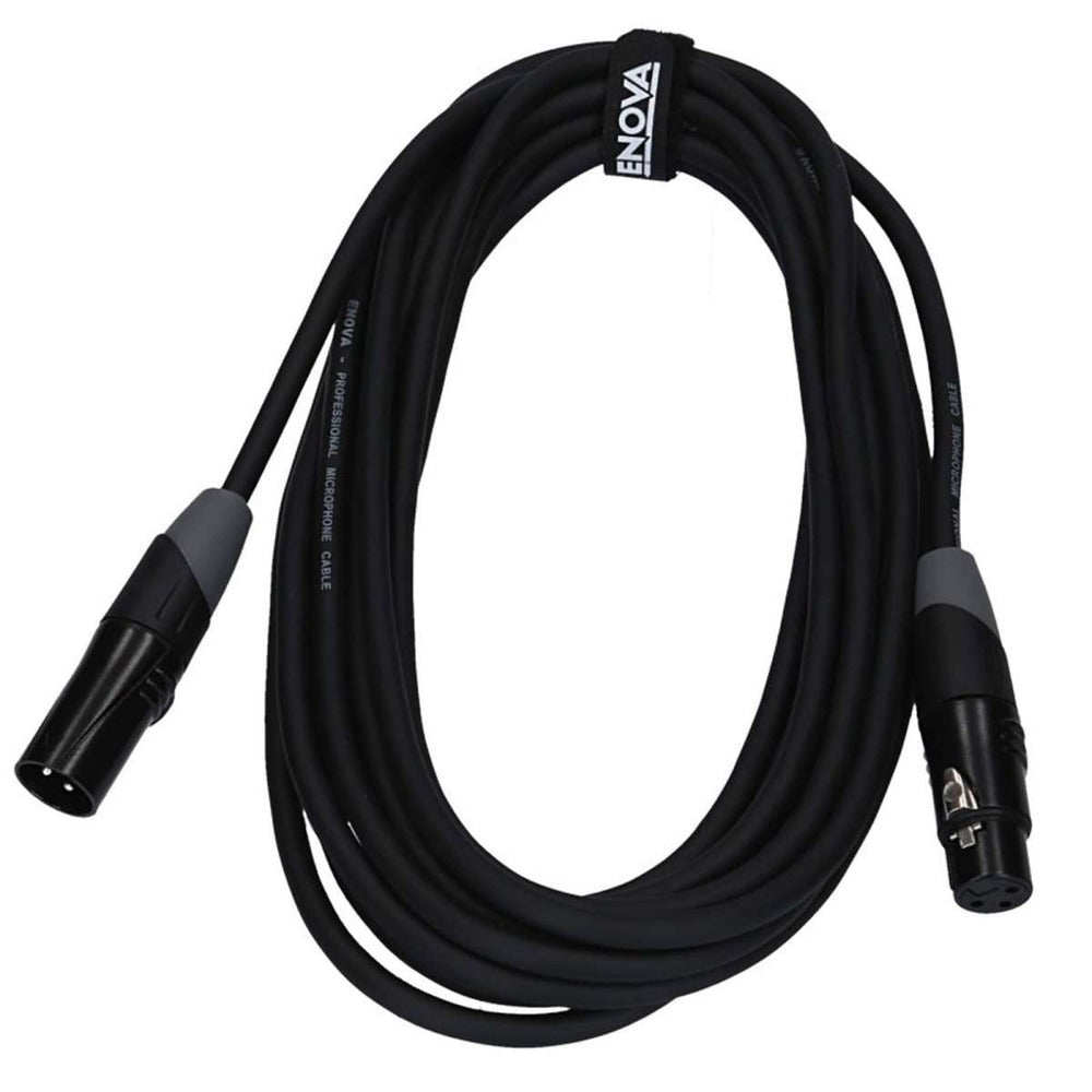 Enova 1 Meter XLR Female to XLR Male Microphone Cable 3-Pin analogue & AES with Velcro