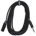Enova 7 Meters XLR Female to 1/4" Plug 3-Pole Microphone Cable 3-Pin Analogue & AES with Velcro