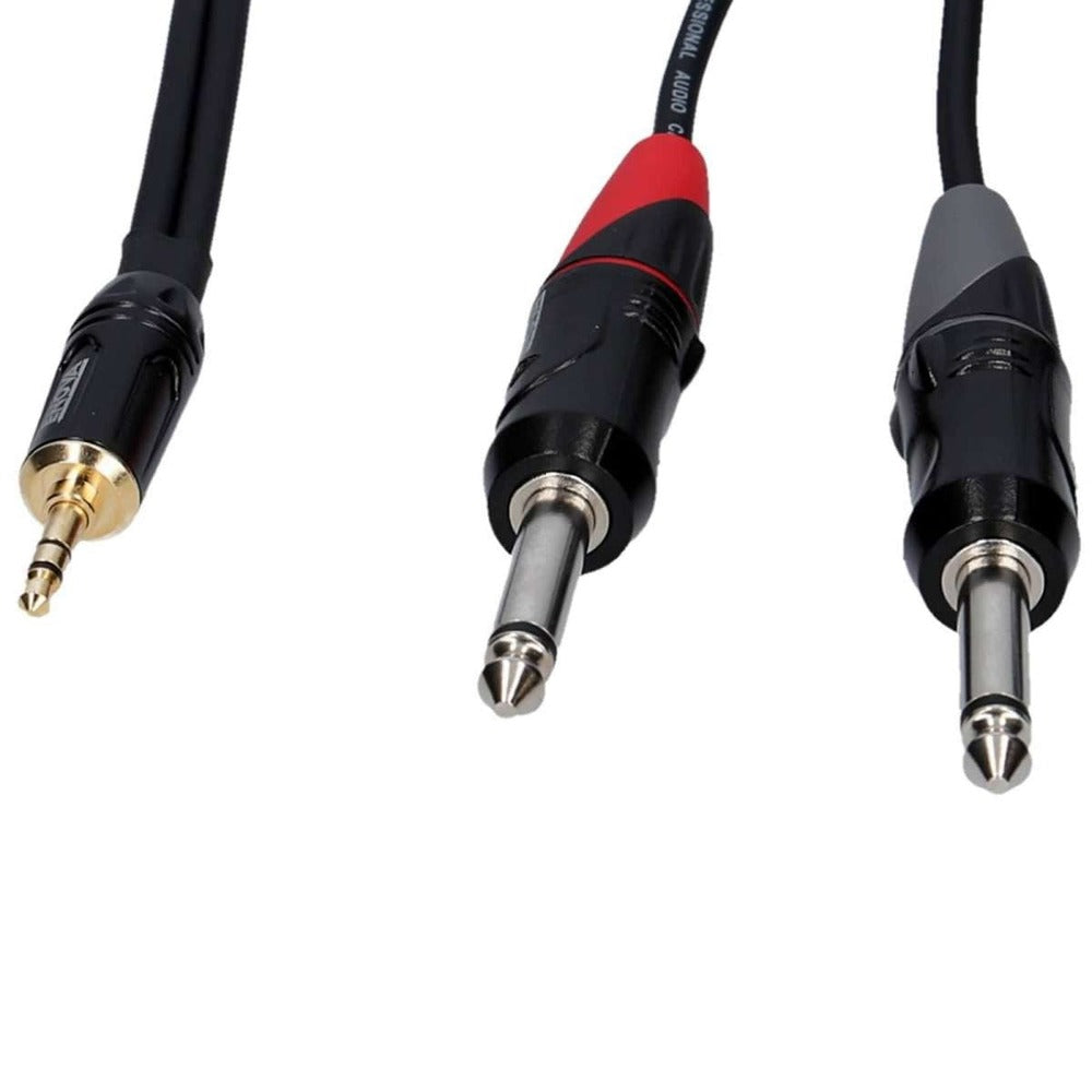 Enova 1 Meter Jack 3.5mm 3-Pole - XLR Male 3-Pole Adapter Cable Black & Red Stereo Cable
