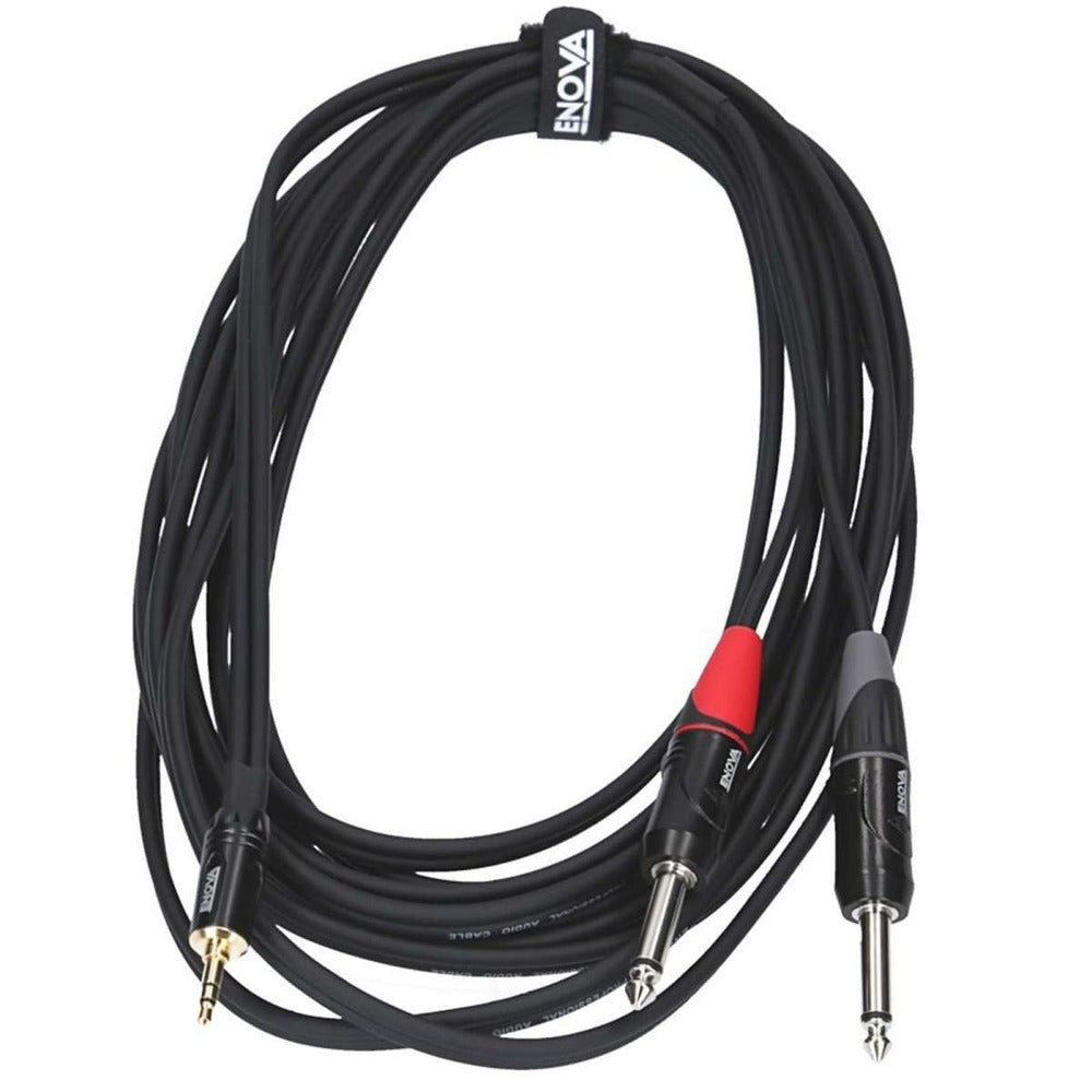 Enova 1 Meter Jack 3.5mm 3-Pole - XLR Male 3-Pole Adapter Cable Black & Red Stereo Cable