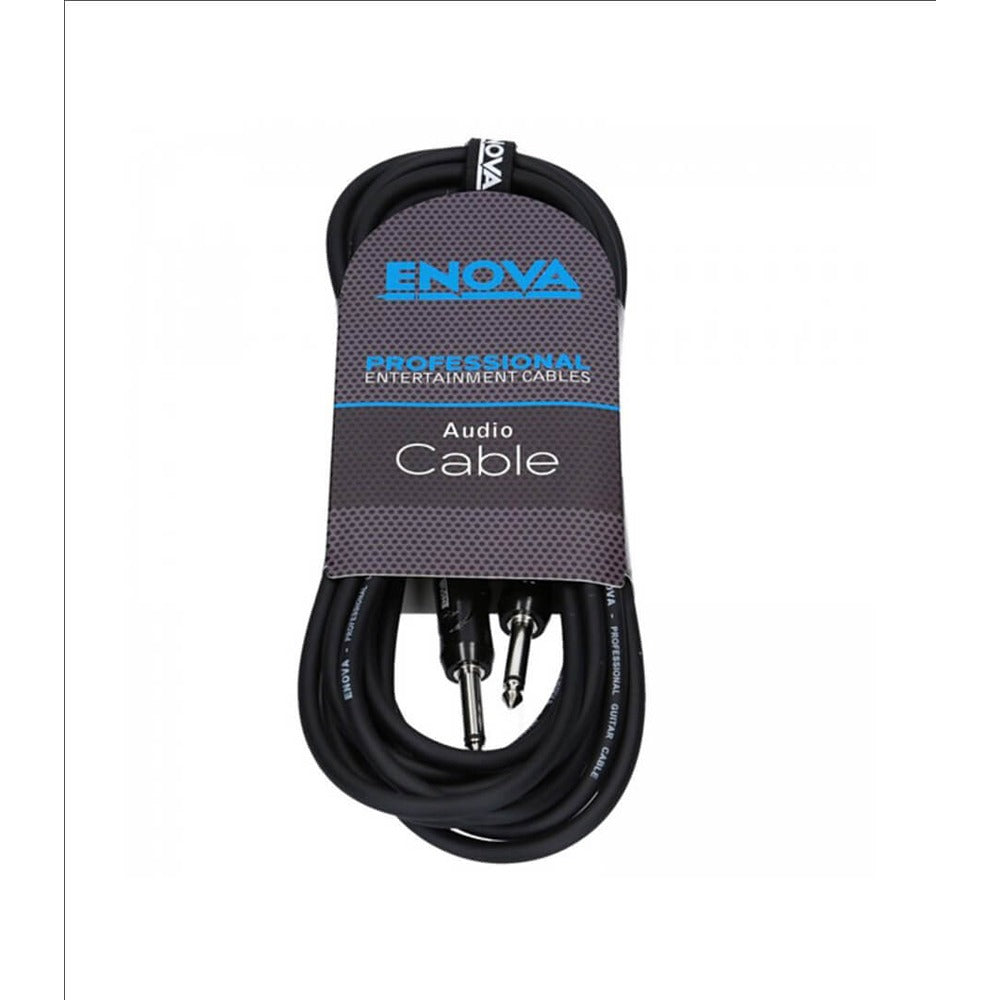 Enova 6 Meters 1/4" Plug 2-Pole, Jack To Jack Instrument Cable with True Mold Technology