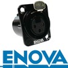 Enova XLR Chassis Connector Female 3-Pin Black Metal Housing Solder Cups