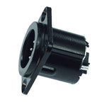 Enova XLR Chassis Connector Male 5-Pin Black Metal Housing Solder Cups