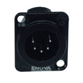 Enova XLR Chassis Connector Female 5-Pin Black Metal Housing Solder Cups