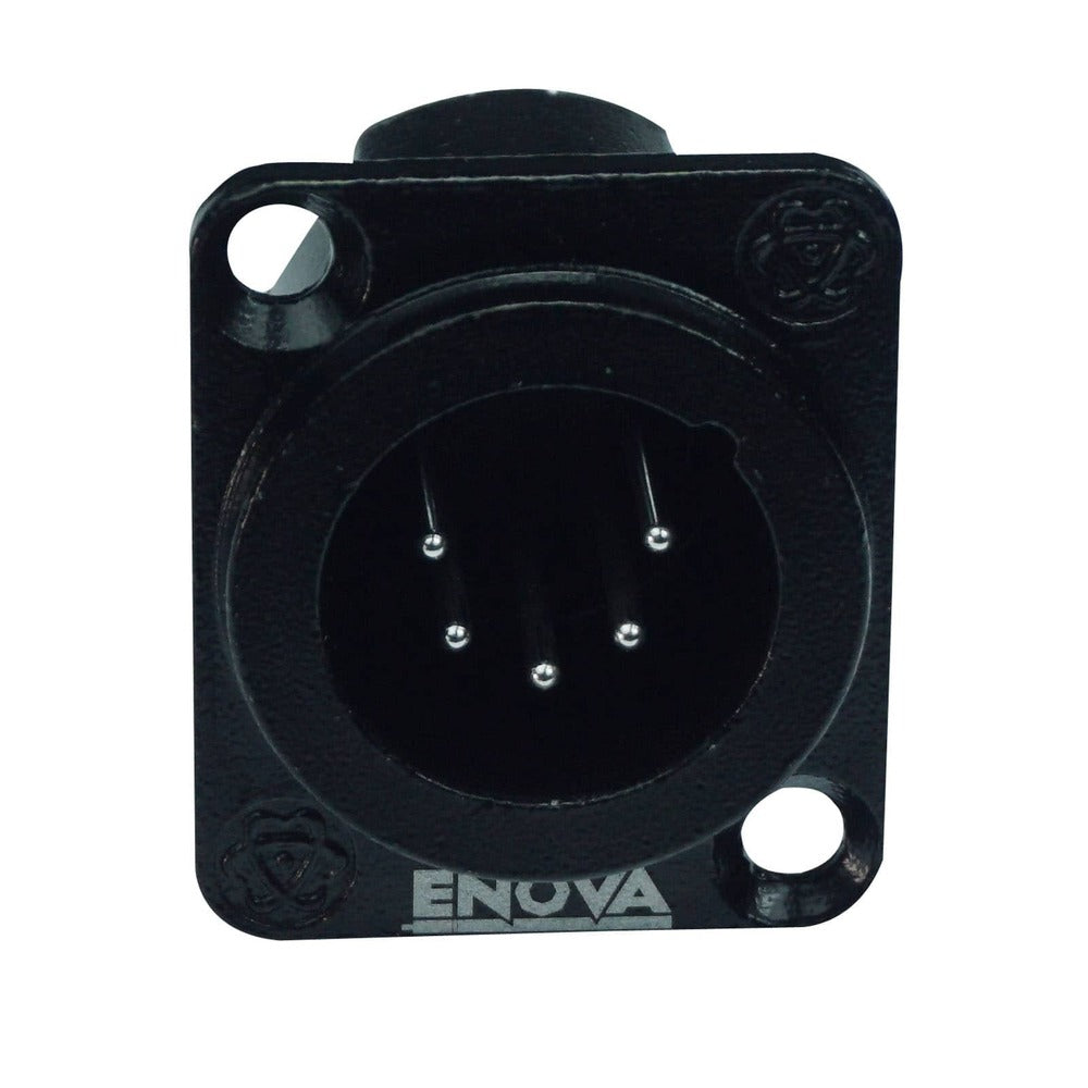 Enova XLR Chassis Connector Female 5-Pin Black Metal Housing Solder Cups