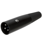Enova XLR Cable Connector Male 3-Pin Black Housing and Grey Boot Solder Cups