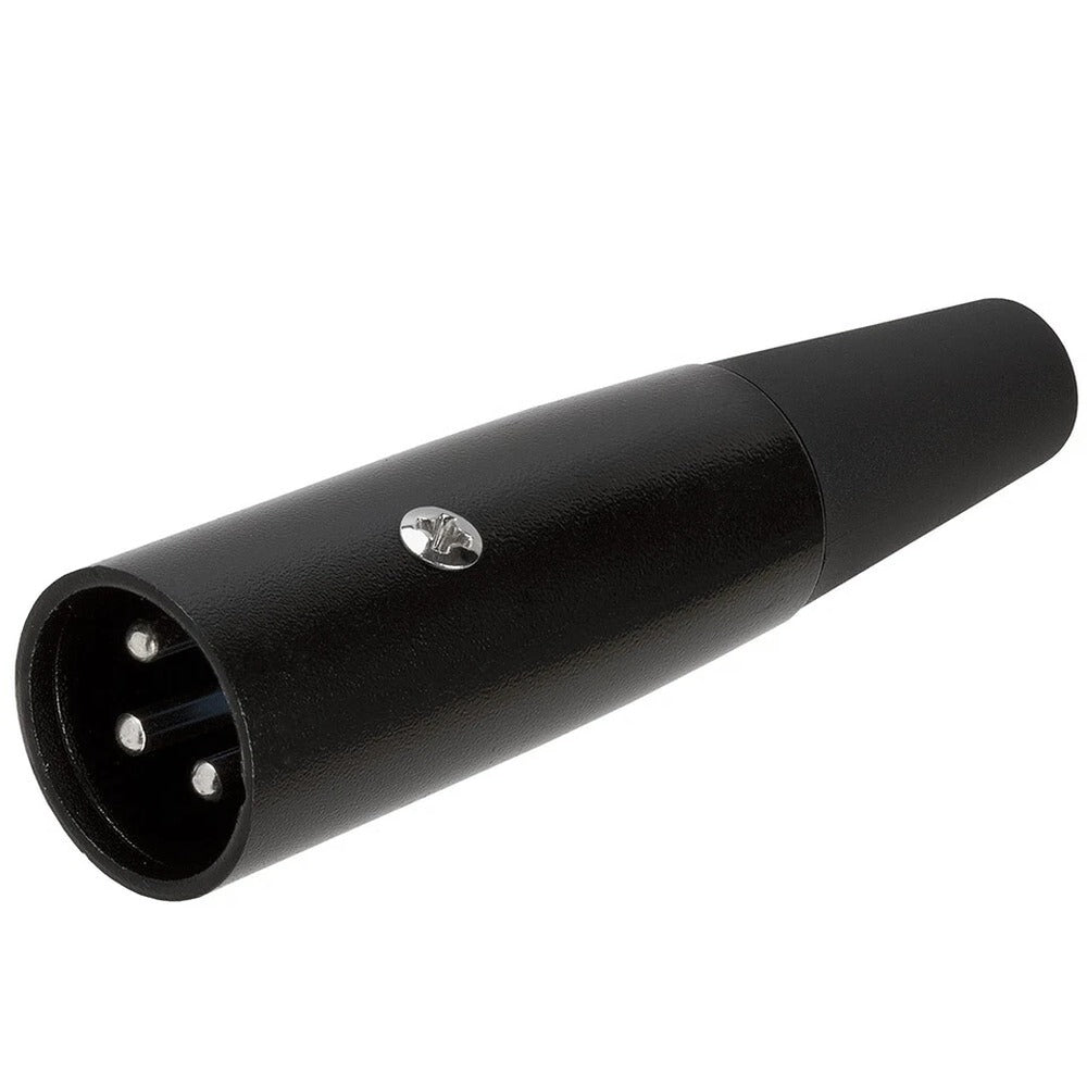 Enova XLR Cable Connector Male 3-Pin Black Housing and Grey Boot Solder Cups