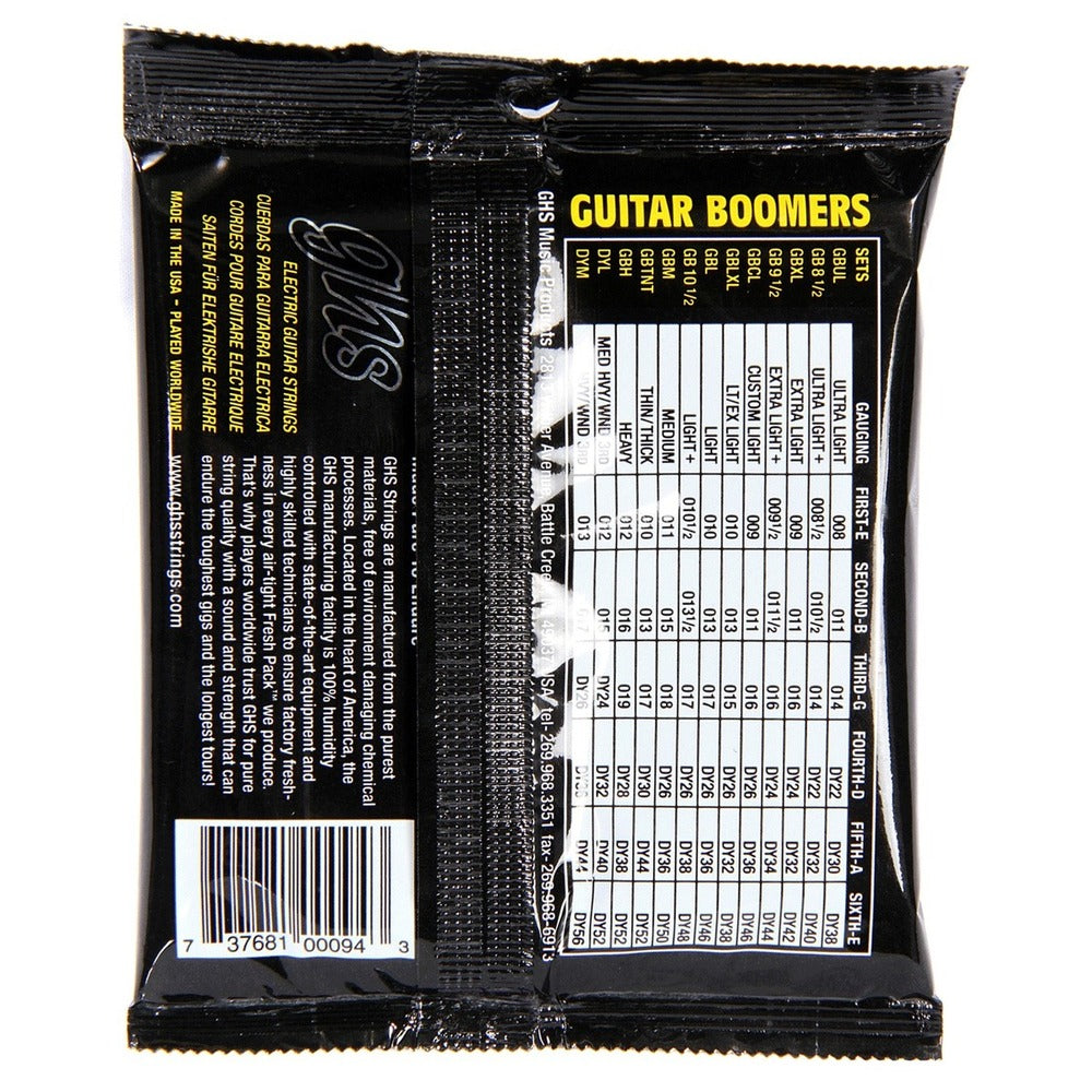 GHS Electric Guitar String Boomers Custom- Light 0.09 - 0.46 Gauge
