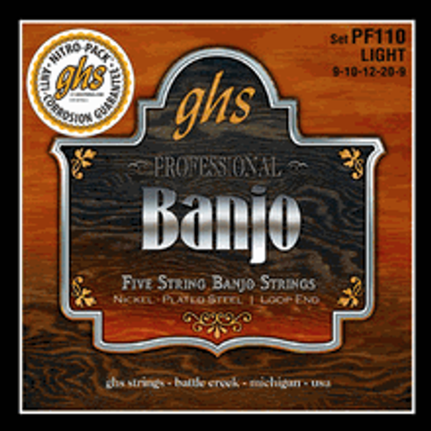 GHS 5-String Banjo Light Strings Nickel Plate