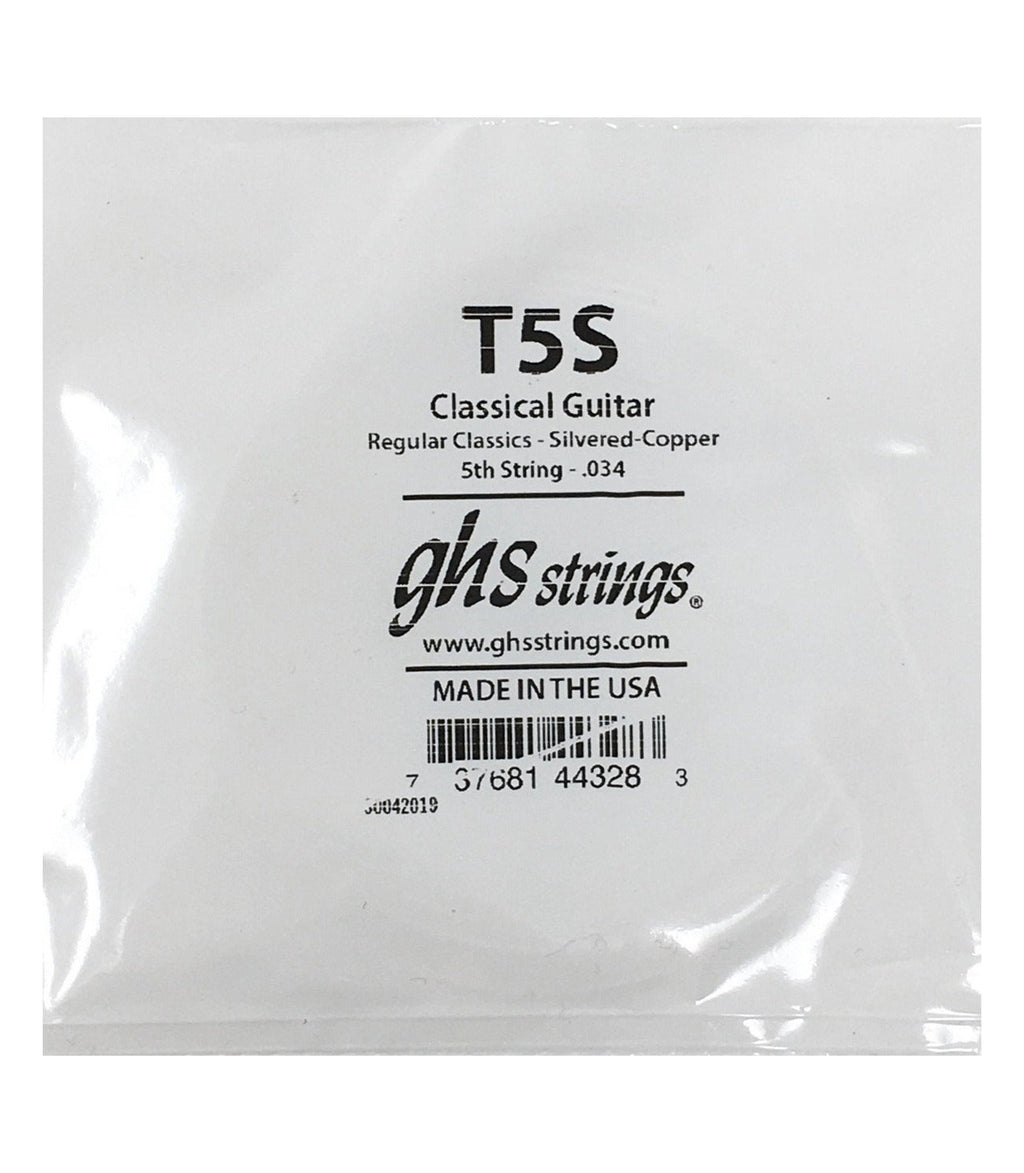 GHS 5th Single Classic String Silver String Tie End 0.34 Gauge