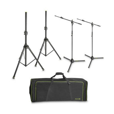 Gravity SSMS SET 1 Set with 2 loudspeaker and 2 microphone stands in a transport bag