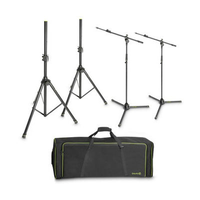 Gravity SSMS SET 1 Set with 2 loudspeaker and 2 microphone stands in a transport bag