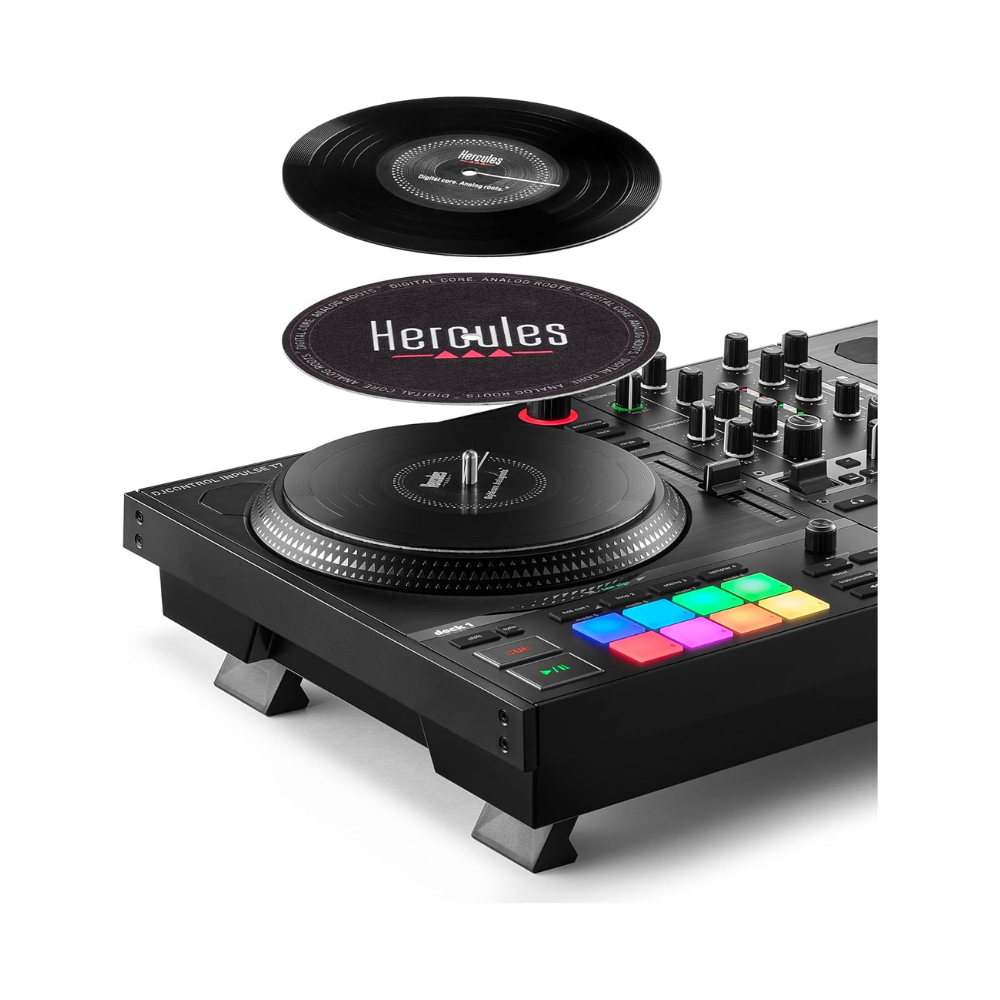 Hercules DJControl Inpulse T7, 2-Deck Motorized DJ Controller with built-in STEMS Control, Serato DJ and DJUCED included