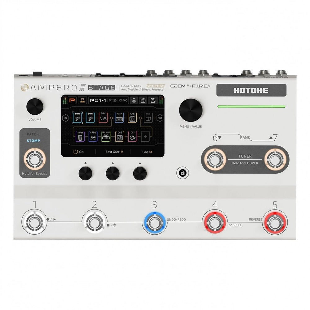 Hotone MP-350 Ampero II, Amp Modeler & Effects Processor, Built In Expression Pedal (with 18V Power Supply)