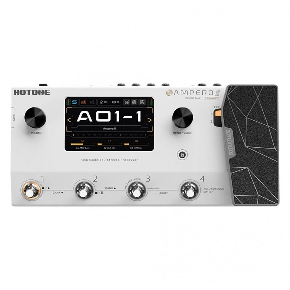 Hotone MP-350 Ampero II, Amp Modeler & Effects Processor, Built In Expression Pedal (with 18V Power Supply)