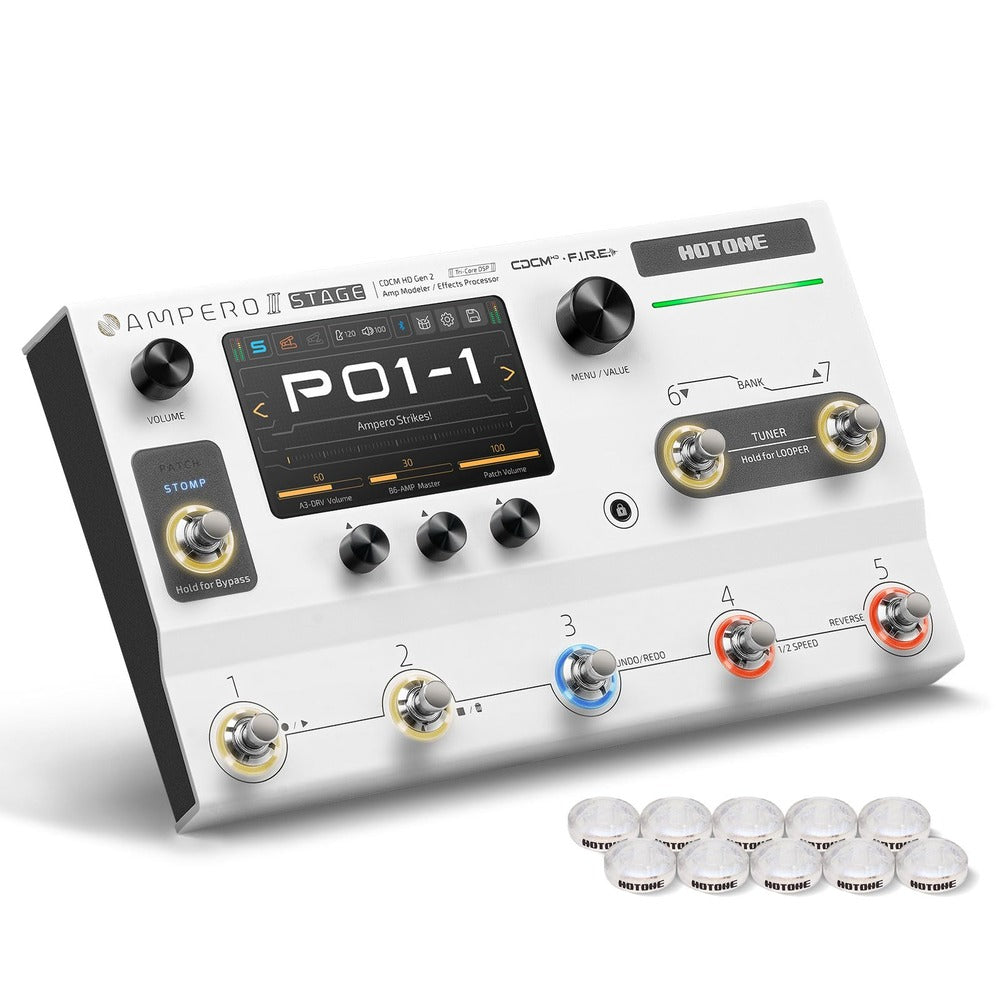 Hotone OMP-5 Acoustic Simulator Effect Pedal, (with 9V power supply)