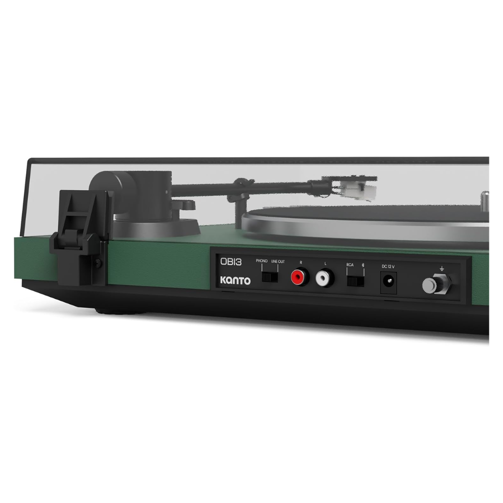 Kanto Audio OBI3 Turntable with Bluetooth 5.3, Preamp, and Pitch Control, Matte Green