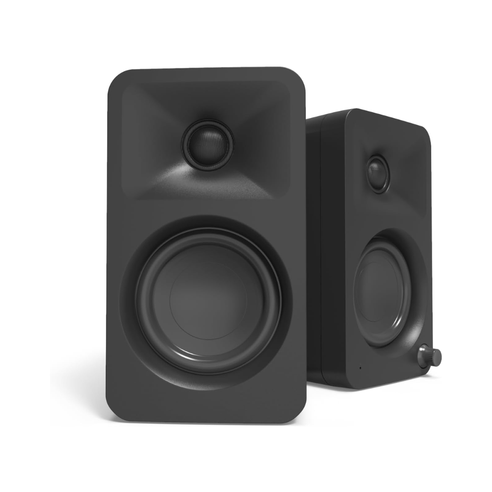 Kanto Audio ORAMB 100W Powered Reference Desktop Speakers with BT 5.0 and USB-C Input, Type G Power Cord, Matte Black (Sold in Pairs)
