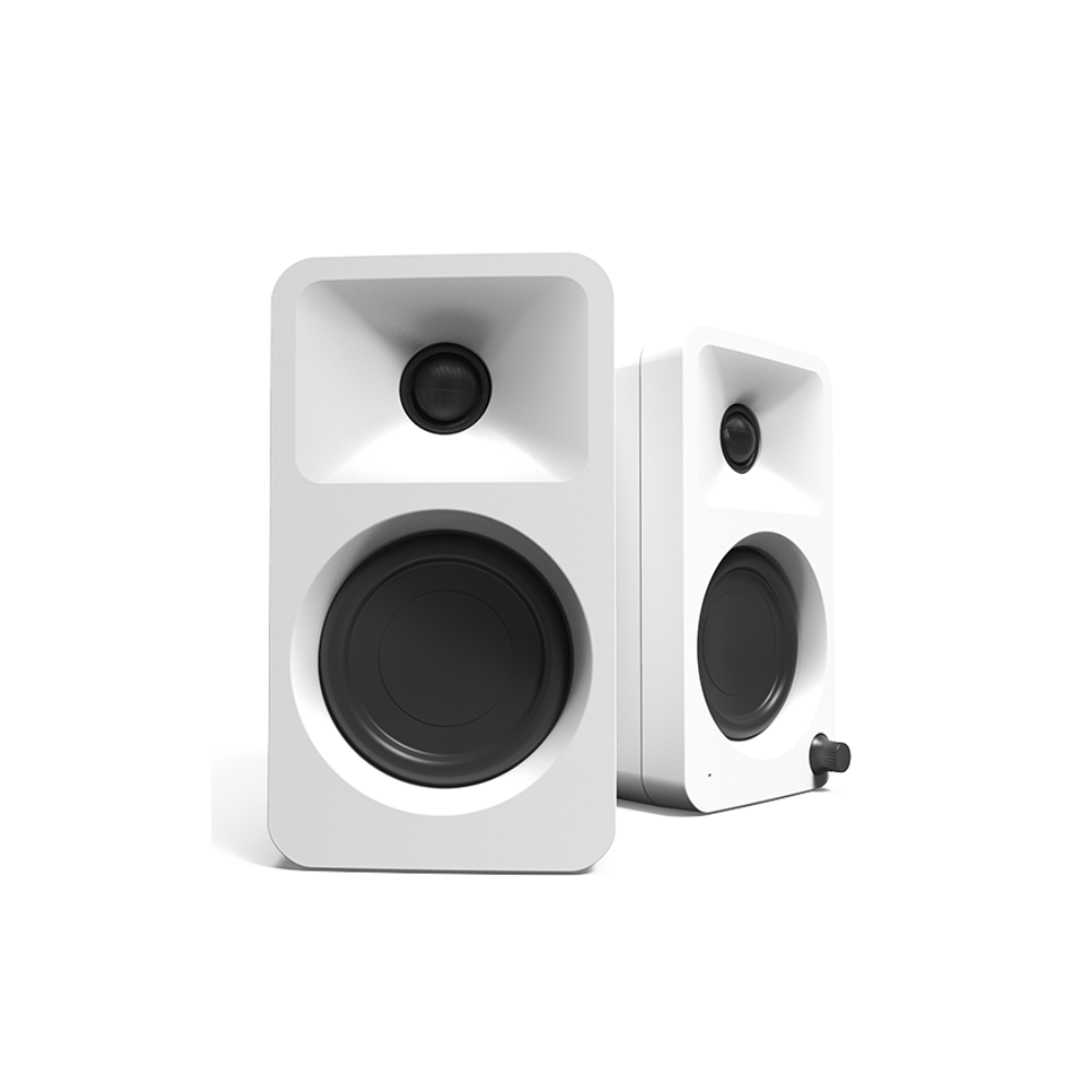 Kanto Audio ORAMB 100W Powered Reference Desktop Speakers with BT 5.0 and USB-C Input, Type G Power Cord, Matte White (Sold in Pairs)