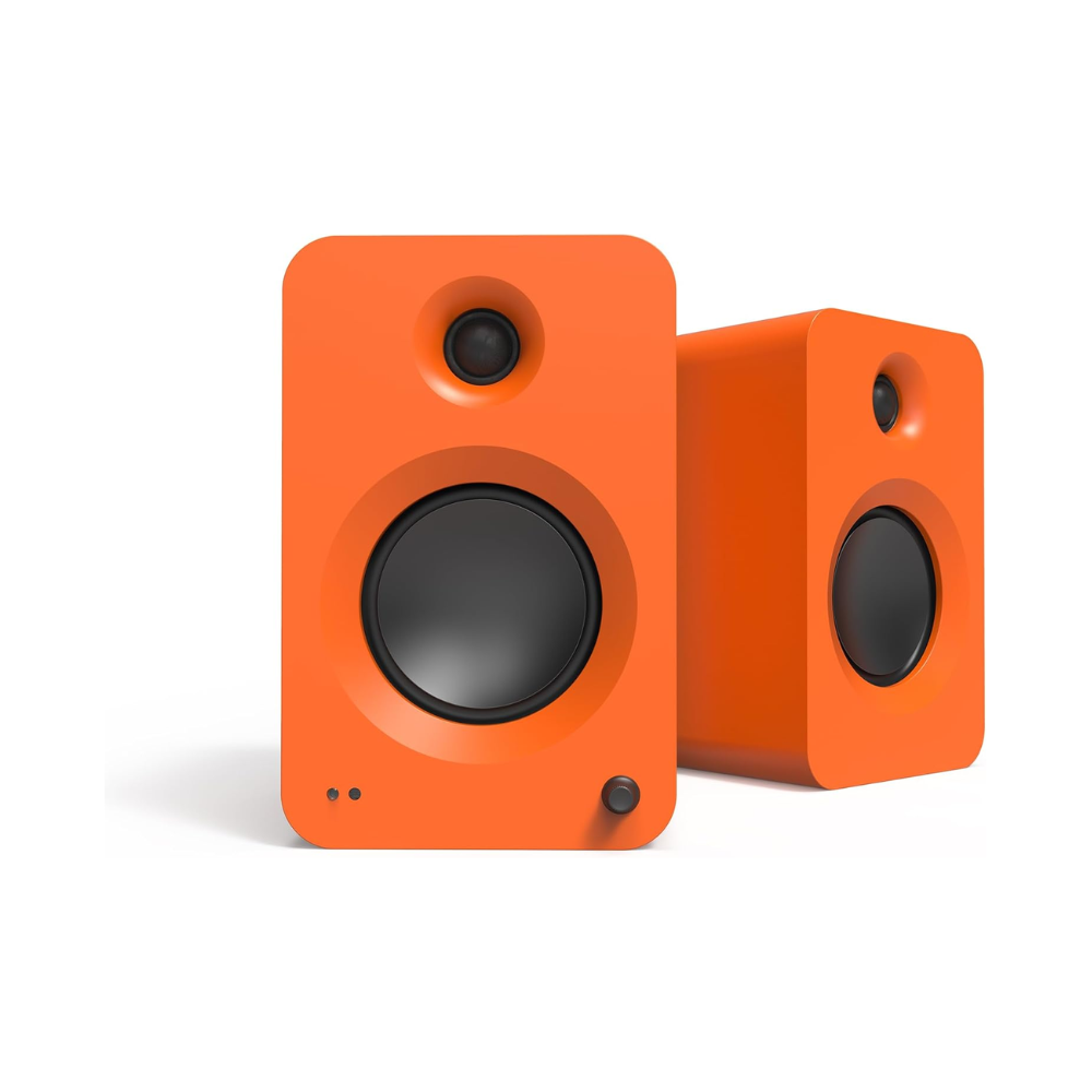 Kanto Audio REN 200W Powered Speaker System with HDMI ARC Input, with BT 5.3 & USB-C Input, Type G Power Cord, Matte Orange (Sold in Pairs)