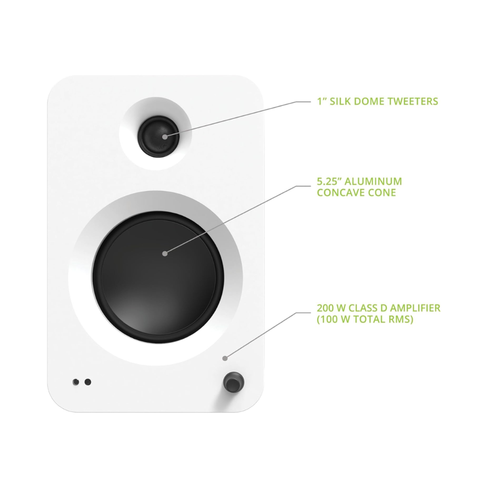 Kanto Audio REN 200W Powered Speaker System with HDMI ARC Input, with BT 5.3 & USB-C Input, Type G Power Cord, Matte White (Sold in Pairs)