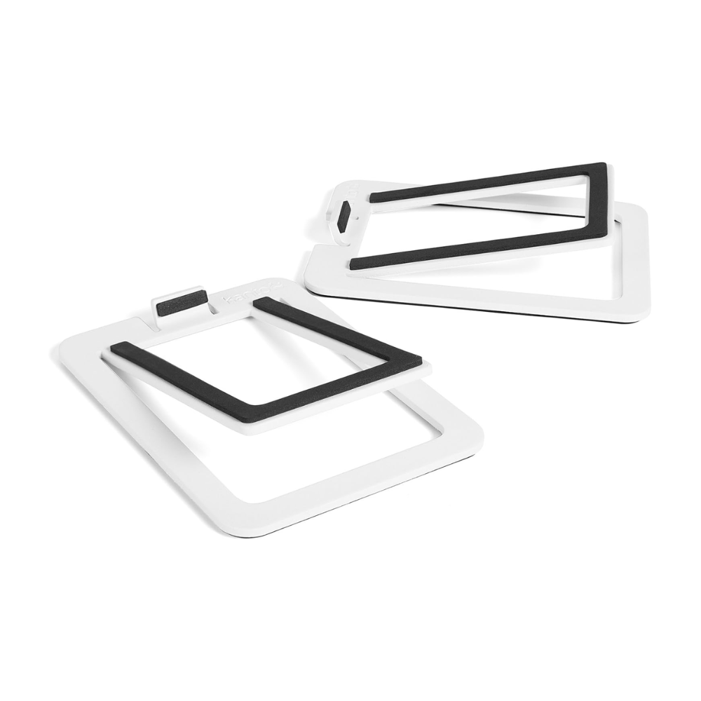 Kanto Audio S2 Tilted Desktop Speaker Stands for Small Speakers, White (Sold in Pairs)