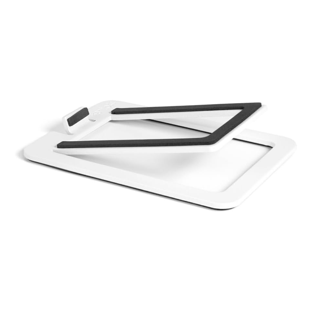 Kanto Audio S2 Tilted Desktop Speaker Stands for Small Speakers, White (Sold in Pairs)