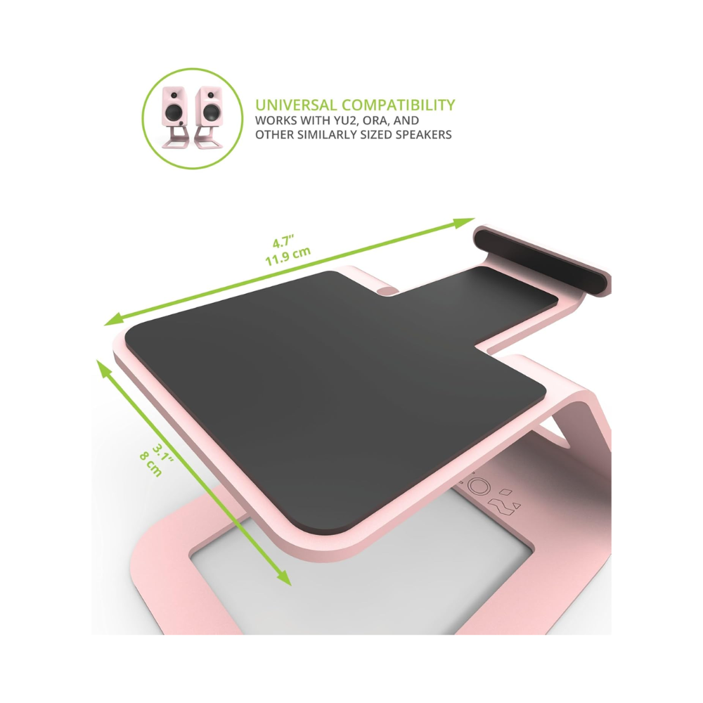 Kanto Audio SE2 Elevated Desktop Speaker Stands for Small Speakers, Pink (Sold in Pairs)