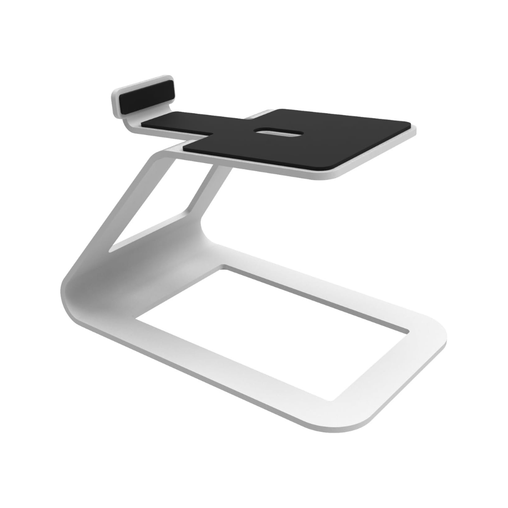 Kanto Audio SE4 Elevated Desktop Speaker Stands for Medium Bookshelf Speakers, White (Sold in Pairs)