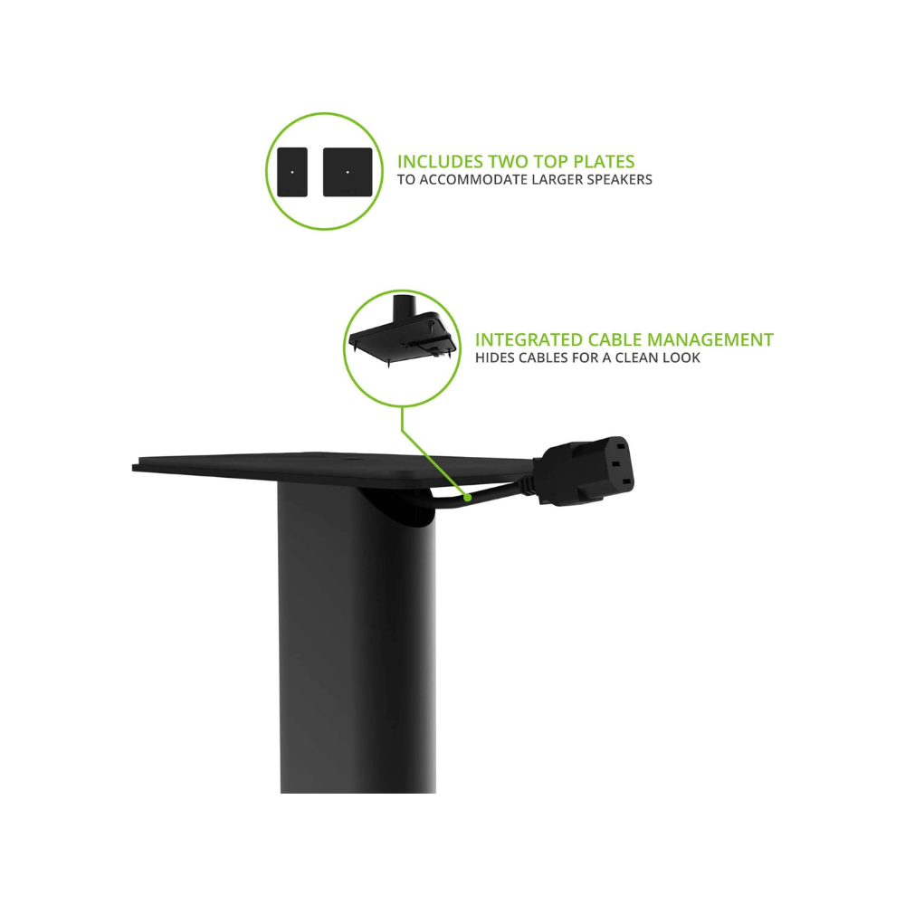 Kanto Audio SP26PL Metal Speaker Stand, 26", Black (Sold in Pairs)