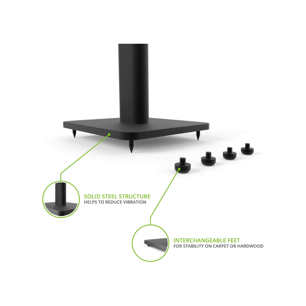 Kanto Audio SP26PL Metal Speaker Stand, 26", Black (Sold in Pairs)