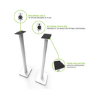 Kanto Audio SP32PLW Universal Speaker Floor Stands for Bookshelf Speakers, 32", White (Sold in Pairs)