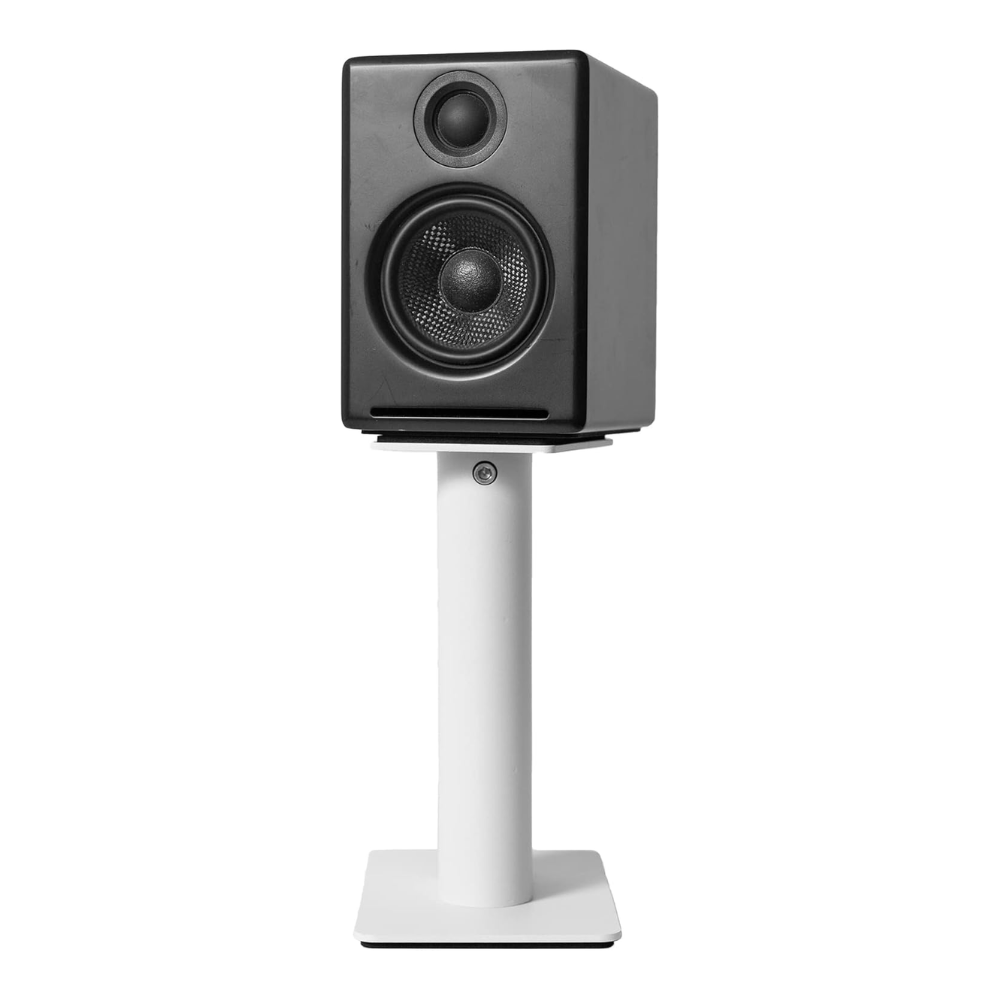 Kanto Audio SP9W Desktop Speaker Stands for Small/Medium Bookshelf Speakers & Compact/Mid-Size 2”-4” Studio Monitors, White (Sold in Pairs)