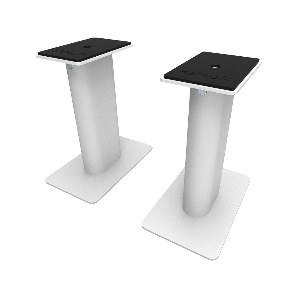 Kanto Audio SP9W Desktop Speaker Stands for Small/Medium Bookshelf Speakers & Compact/Mid-Size 2”-4” Studio Monitors, White (Sold in Pairs)