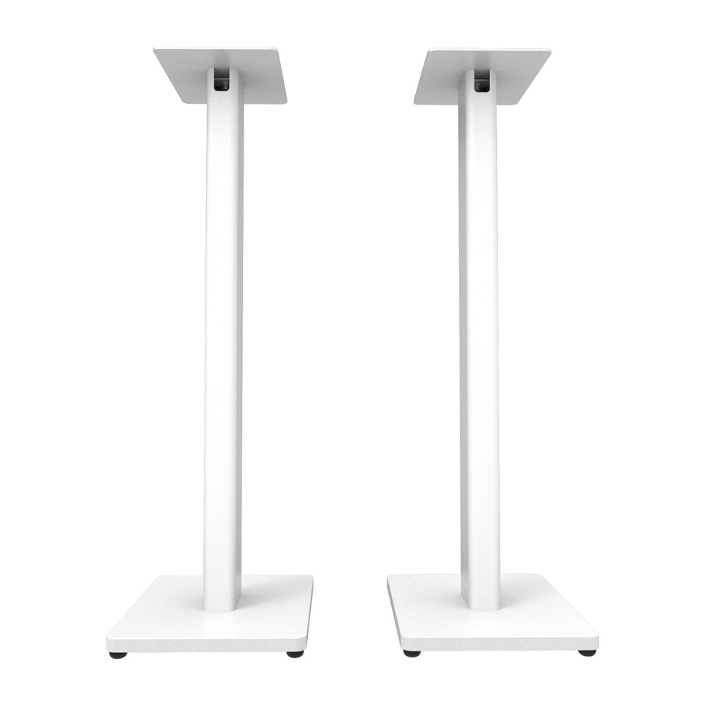 Kanto Audio ST28 Universal Speaker Floor Stands for Bookshelf Speakers up to 30 lbs, White MDF Base (Sold in Pairs)