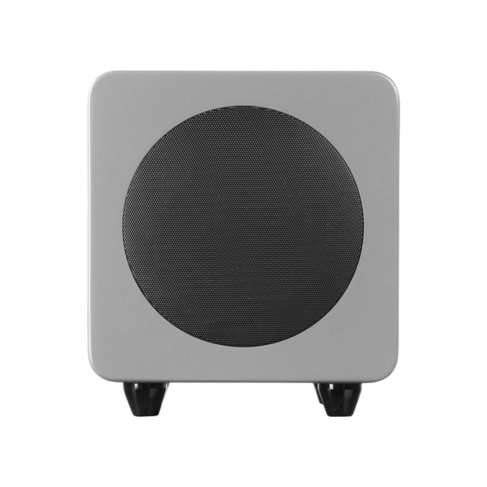 Kanto Audio SUB6 Sealed Powered Subwoofer, 200W Peak Power, 6" Woofer, Vinyl, Type C and Type G Power Cords, Matte Grey