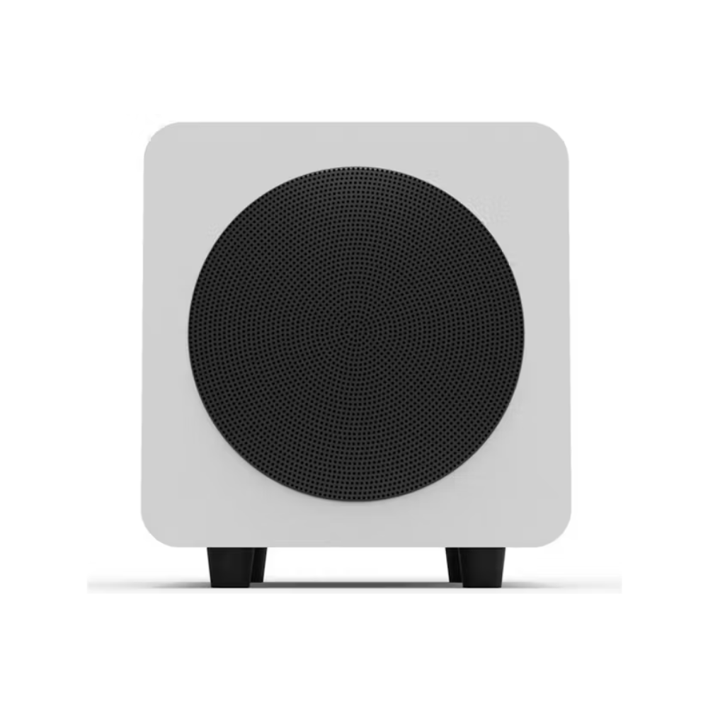 Kanto Audio SUB6 Sealed Powered Subwoofer, 200W Peak Power, 6" Woofer, Vinyl, Type C and Type G Power Cords, Matte White