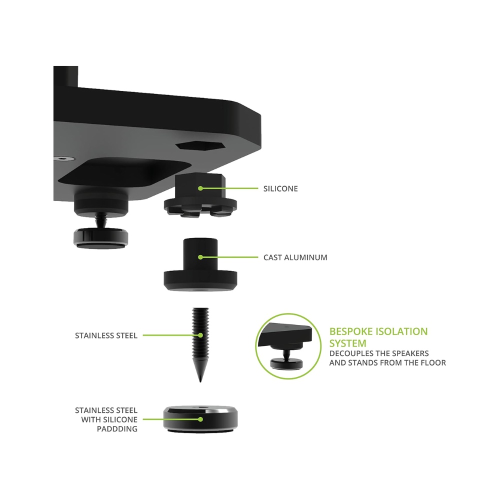 Kanto Audio SX26 Universal Fillable Speaker Floor Stands for Bookshelf Speakers, Black (Sold in Pairs)